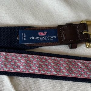 Vineyard Vines Whale Print Belt Size 32